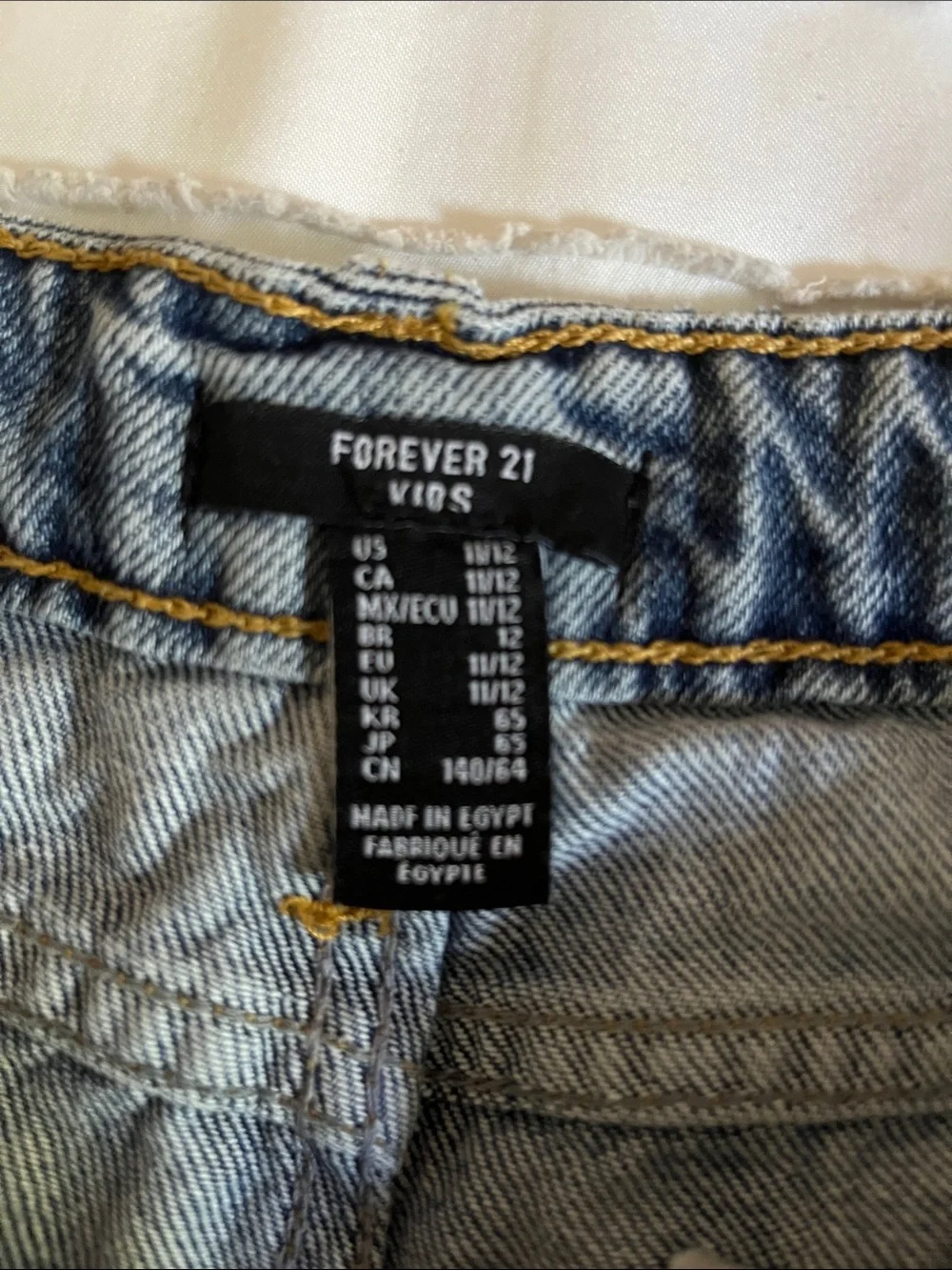 Forever 21 Kids Light Blue Denim Shorts with Contrast Stitching